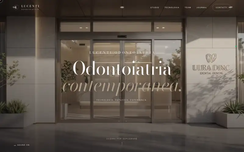 Anteprima su computer: Lucenti, un concept di sito immersivo